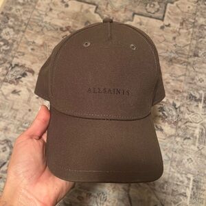 ALL SAINTS hat, brown. leather strap